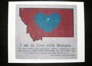 CUSTOM COLOR Montana LOVE State Map Canvas with John Steinbeck Travels ...