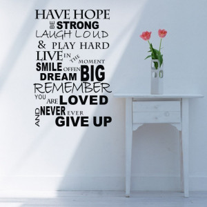 Have hope quote inspirational modern wall decal art design decoration ...