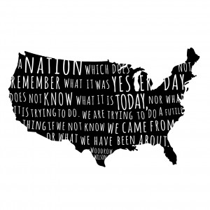 US Quote Map with Woodrow Wilson Quote -- Custom Vinyl Wall Art Decal ...