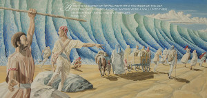 125 Moses Parting The Red Sea With Bible Verse Painting