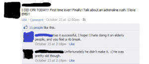 Funny photos funny CPR medic Facebook comment