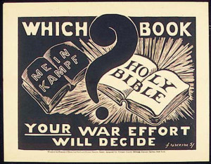 ... ? Mein Kampf is very pro-Christian, this cartoon is lying propaganda