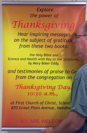 Explore the Power of Thanksgiving” promo poster for C.S. services