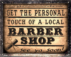 BARBER-SHOP-sign-LOCAL-hair-salon-VINTAGE-wall-decor-display-RETRO ...