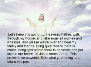 prayer to my Heavenly Father....