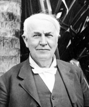and white photo of a famous American inventor named Thomas Edison ...