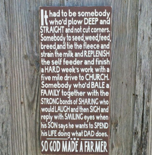 So God Made A Farmer Sign Paul Harvey Quote Hand Painted Rustic Sign ...