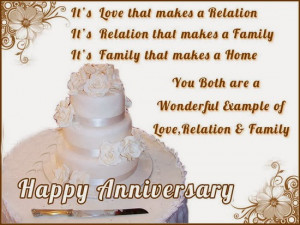 ... wonderful example of love, relation and family. Happy anniversary