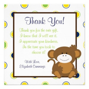 ... Shower Invitations, Monkey Baby Showers, Baby Shower Thank You Quotes