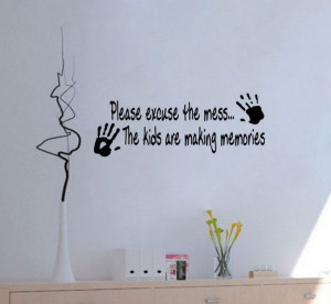 Please excuse the Mess Kids Decor vinyl wall decal quote sticker ...