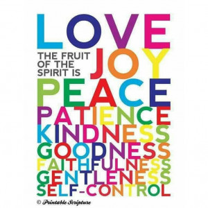 The fruit of the spirit is...