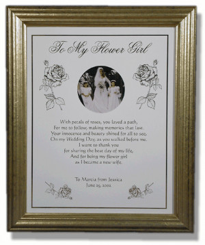to honor Your Flower Girl has poem, names, and cut-out