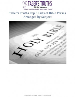 Taber's Truths Top 5 Lists of Bible Verses Arranged by Subject