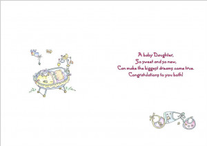 ... A5 Congratulation s on New Baby Girl Card Parents Grandparents Birth