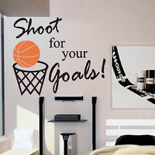 ... Lettering Decal Words Sports Quote Basketball Shoot for Your Goals