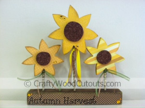 Autumn Harvest Sunflowers Wood Craft Home Decor from Crafty Wood ...