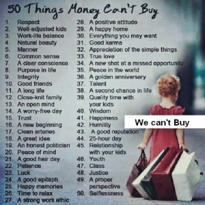 50 things money can't buy
