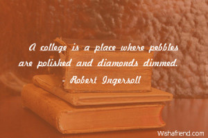 college-A college is a place where pebbles are polished and diamonds ...