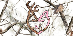 Buck and Doe Heart on White Camouflage License Plate License Plate ...
