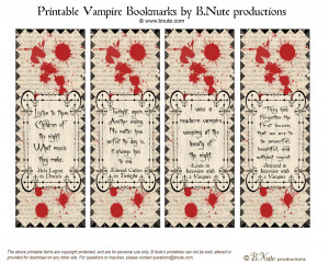 Free Printable Vampire Bookmarks by B.Nute productions