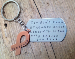 Survivor Keychain Courage Strength Keychain Pendant Cancer Survivor ...