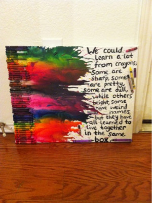 Melted Crayon Art With Quotes Crayon art for my classroom