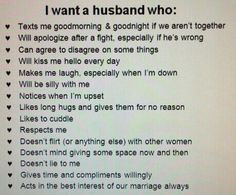 want a husband who:
