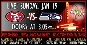 49ers vs. Seahawks in a Movie Theater | Alameda | Funcheap