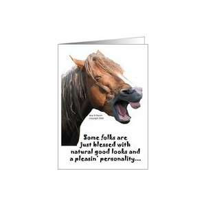 funny horse happy anniversary couple card