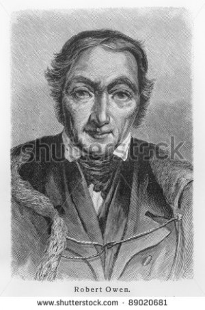 Robert Owen Picture from Meyers Lexicon books written in German