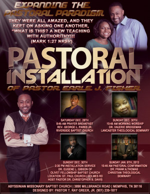Pastoral Installation Services for R3 Contributor Earle Fisher