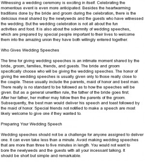 Wedding Speech Maid Honor Outline