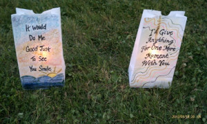 relay for life bag decorated with quote