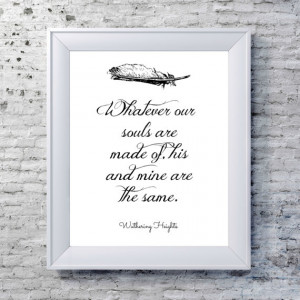 Wuthering Heights Print, Literary Quote- Typography Print - White ...