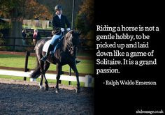 ... It is a grand passion. - Ralph Waldo Emerson #quote #horse #equestrian