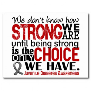 Juvenile Diabetes How Strong We Are Postcard