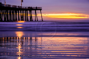 Purple Sunset at Pismo Beach in California