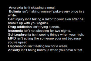 depression drugs anxiety self harm anorexia bulimia insomnia mpd ...