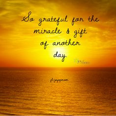 So grateful for the miracle and gift of another day. ♥ More ...
