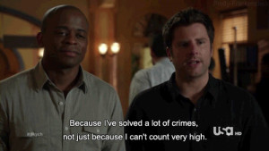 funny psych shawn spencer burton guster gus count animated GIF