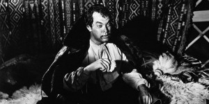 Orson Welles wearing the famous coat with the mink lining.