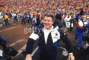 Jimmy Johnson celebrates after the Cowboys knocked off the 49ers to ...