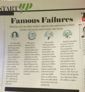 SUCCESS Magazine is all about FAILING. A quote from Tom Watson of IBM ...