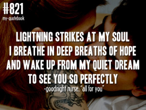 Lightning strikes at my soul. I breathe in deep breaths of hope and ...