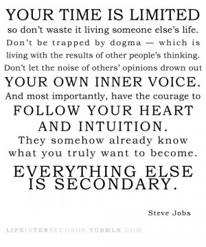 ... inner voice. Have the courage to follow your heart and intuition