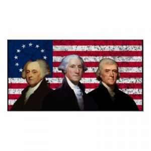 First three American Presidents. George Washington, John Adams and ...