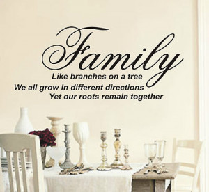 Family like branches on a tree wall art sticker quote - 4 sizes - wa08