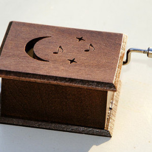 Wooden music box with classical music 