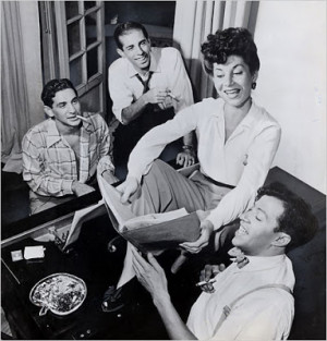 ... Robbins, Ms. Comden and Mr. Green in 1944, rehearsing On the Town