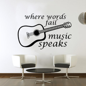 Where Words Fail Music Speaks Quote Wall Art Sticker Inspirational ...